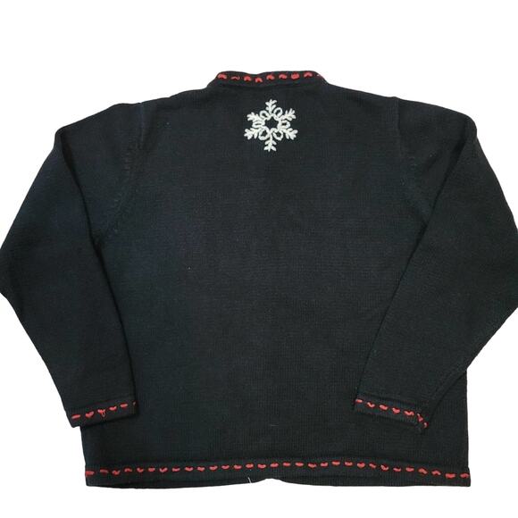 Vintage All Points by Reference Point Christmas Cardigan sweater size Large - Picture 2 of 10